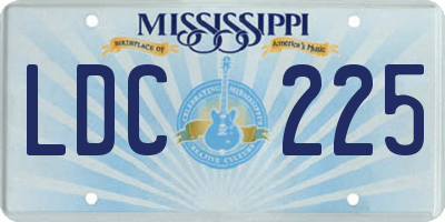 MS license plate LDC225