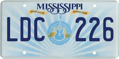 MS license plate LDC226