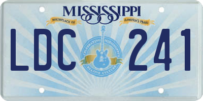 MS license plate LDC241