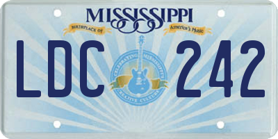MS license plate LDC242