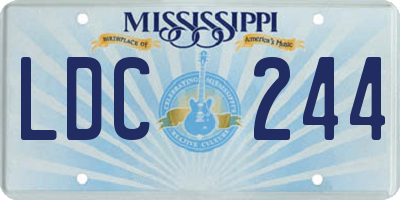 MS license plate LDC244