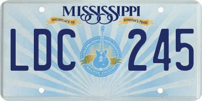 MS license plate LDC245