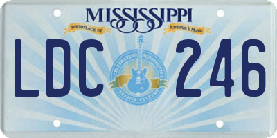 MS license plate LDC246