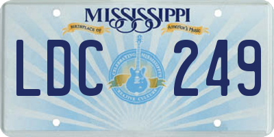 MS license plate LDC249