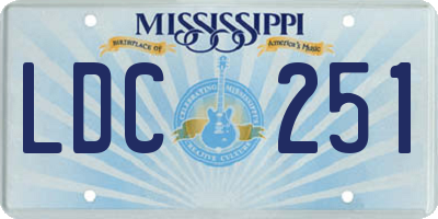 MS license plate LDC251