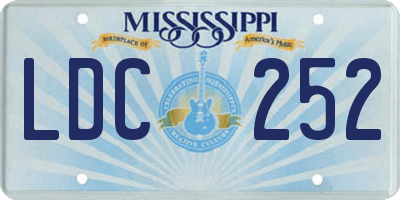MS license plate LDC252