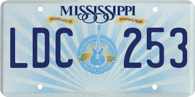 MS license plate LDC253