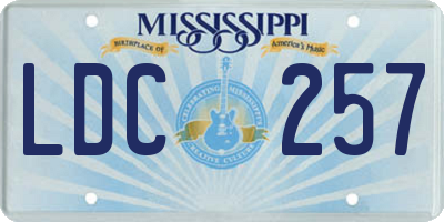 MS license plate LDC257