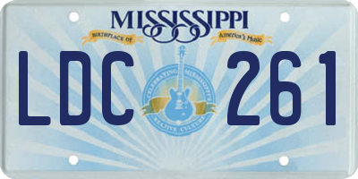 MS license plate LDC261
