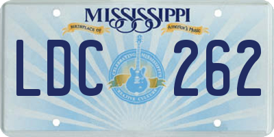 MS license plate LDC262