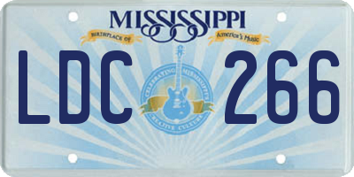 MS license plate LDC266