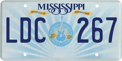 MS license plate LDC267
