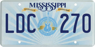 MS license plate LDC270