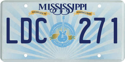 MS license plate LDC271