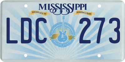 MS license plate LDC273