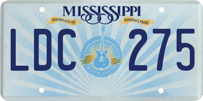 MS license plate LDC275