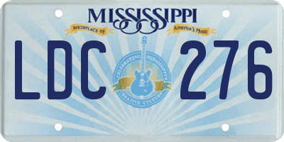 MS license plate LDC276