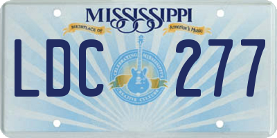 MS license plate LDC277