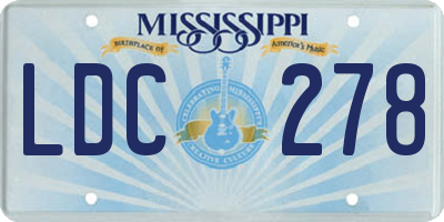 MS license plate LDC278
