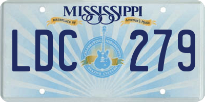 MS license plate LDC279