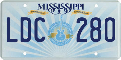 MS license plate LDC280