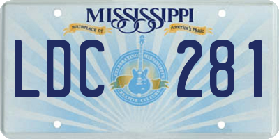 MS license plate LDC281