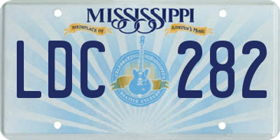 MS license plate LDC282