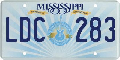 MS license plate LDC283