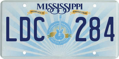 MS license plate LDC284
