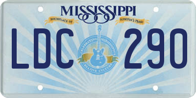 MS license plate LDC290