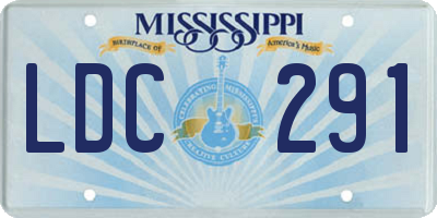 MS license plate LDC291