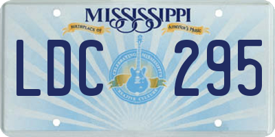 MS license plate LDC295