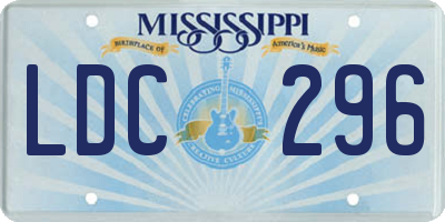 MS license plate LDC296