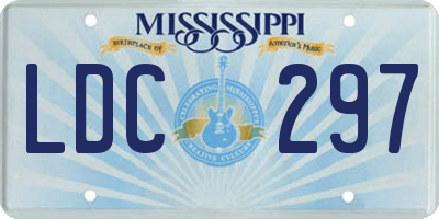 MS license plate LDC297