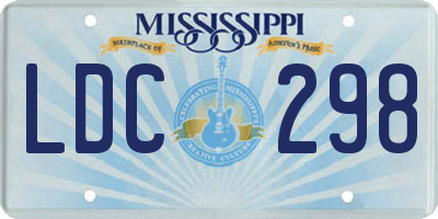 MS license plate LDC298