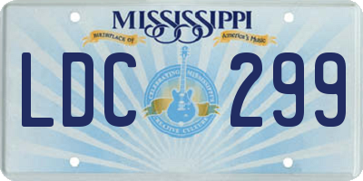 MS license plate LDC299