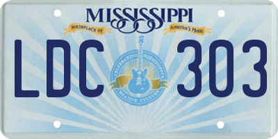 MS license plate LDC303