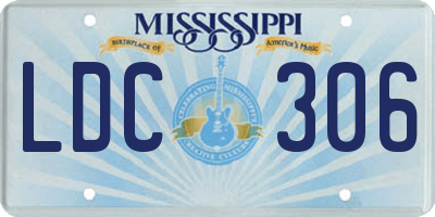 MS license plate LDC306