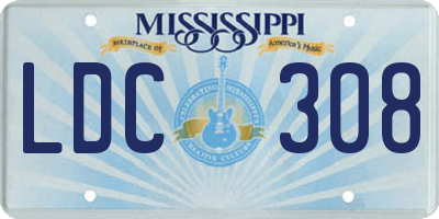 MS license plate LDC308