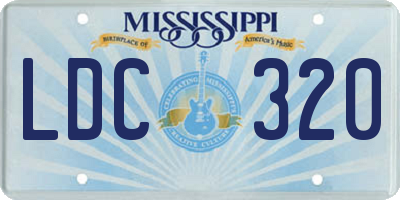 MS license plate LDC320