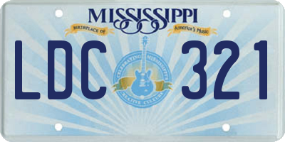 MS license plate LDC321