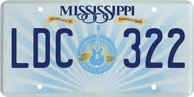 MS license plate LDC322