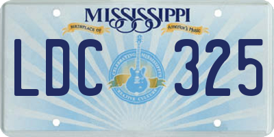 MS license plate LDC325