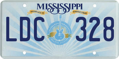 MS license plate LDC328