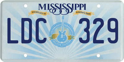MS license plate LDC329