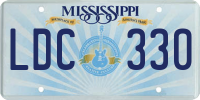 MS license plate LDC330