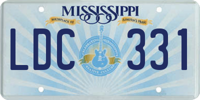 MS license plate LDC331