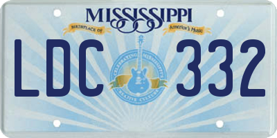 MS license plate LDC332