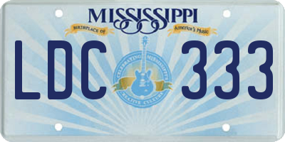 MS license plate LDC333