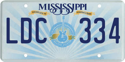 MS license plate LDC334